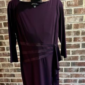 American Living purple sheath dress with satin trim.